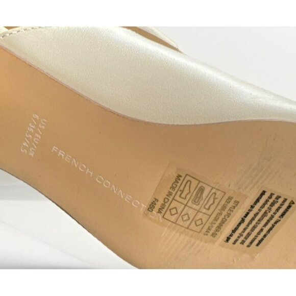New French Connection Dinner Slip On Mule in Cream Vegan Leather Women's Size 6 - Picture 5 of 6